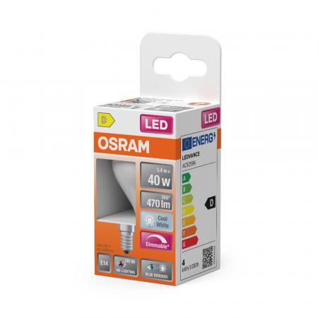 OSRAM E14 LED Lampe SUPERSTAR PLUS HD LIGHTING Tropfenform matt dimmbar 3,4W wie 40W neutralweißes Licht & hohe Farbwiedergabe